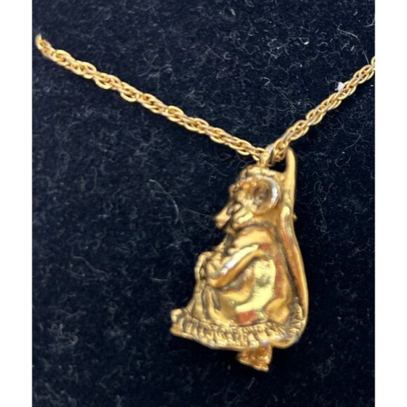 Franklin Mint The Littlest Mouse Necklace with Pendant Gold Plated Vintage 1984 - Picture 3 of 7